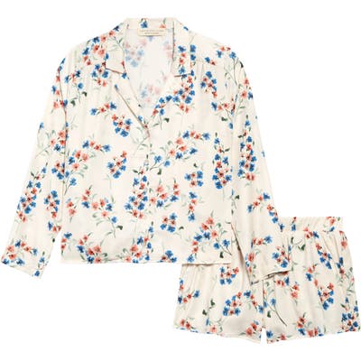 Saltwater Luxe Floral Short Pajamas, Ivory
