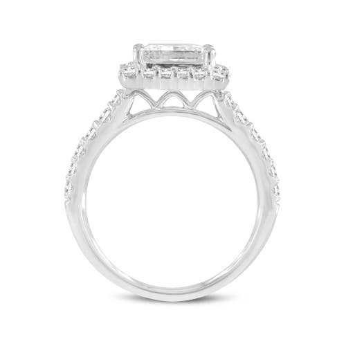 LUVMYJEWELRY LUVMYJEWELRY RAYA 14K WHITE GOLD PRINCESS CUT LAB GROWN DIAMOND HALO ENGAGEMENT RING 