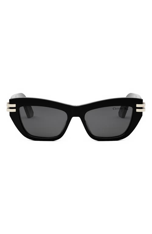 Dior C B2u Butterfly Sunglasses In Shiny Black/smoke
