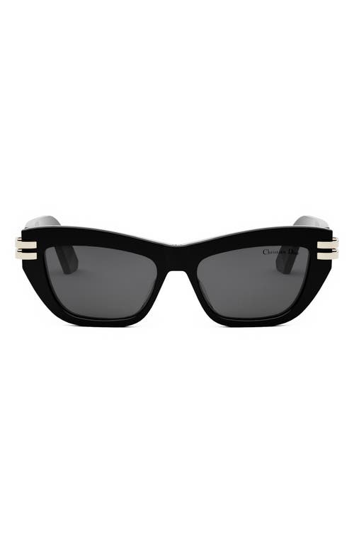 Shop Dior C B2u Butterfly Sunglasses In Shiny Black/smoke