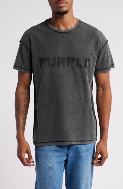 PURPLE BRAND Inside Out Logo Cotton Graphic T-Shirt in Black 