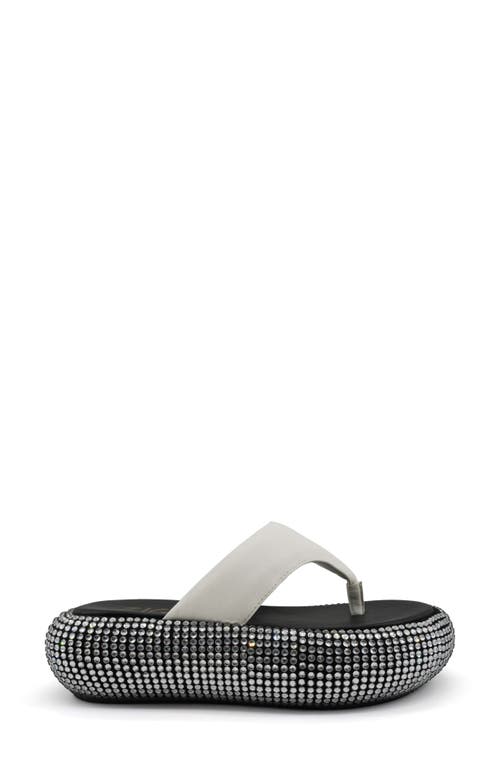 Zigi Dellah Platform Flip Flop In White Leather