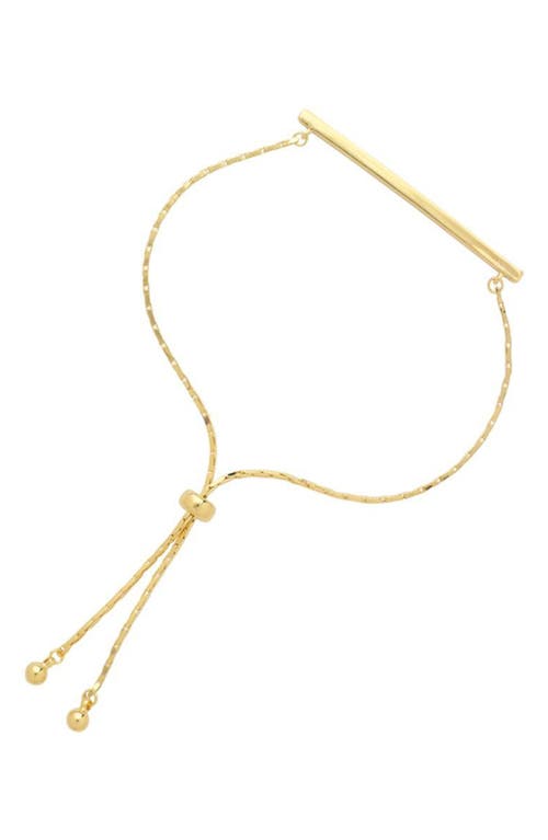 Sterling Forever 14k Gold Plated Inspirational Bar Slider Bracelet In Gold - Follow Your Heart