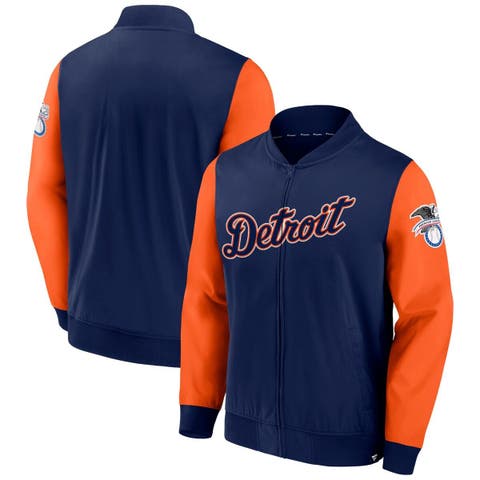 Men's Detroit Tigers Starter Navy Impact Hoodie Half-Zip Jacket