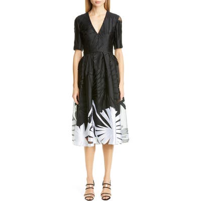 Carolina Herrera Fil Coupe A-Line Dress, Black