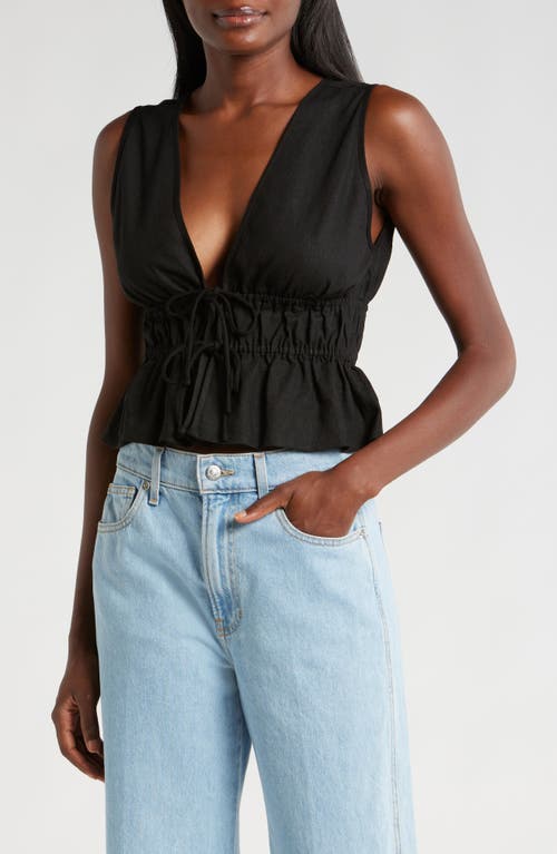 Shop Wayf Nadine Deep V-neck Sleeveless Top In Black