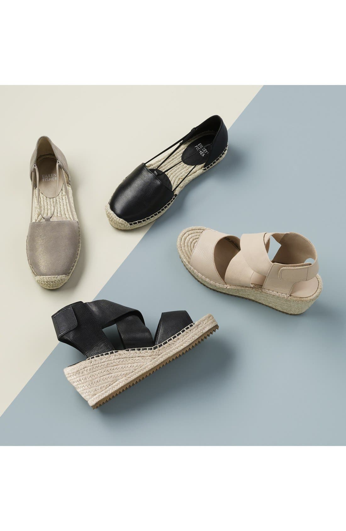 Eileen Fisher 'willow' Espadrille Wedge Sandal In Earth Leather