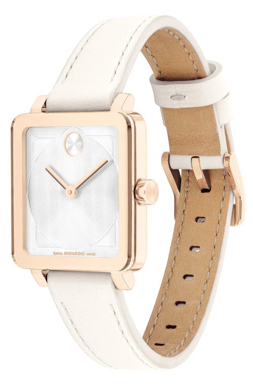 Movado Bold Evolution 2.0 Leather Strap Watch, 34mm In White