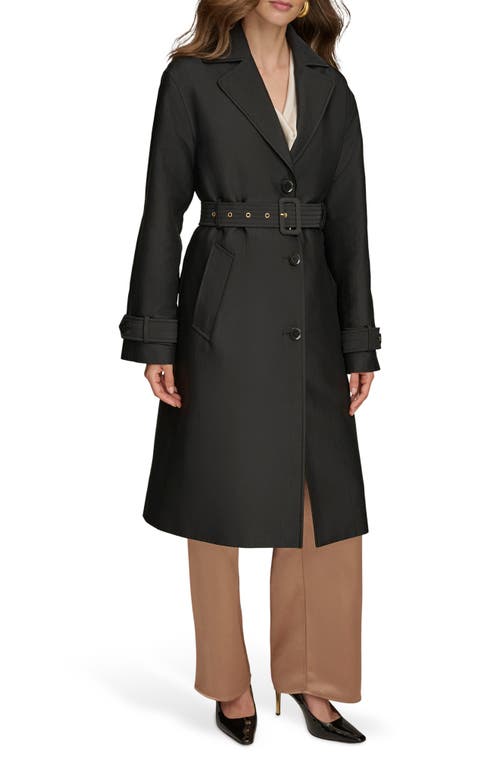 Donna Karan New York Water Resistant Single Breasted Trench Coat In Black