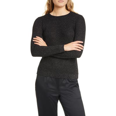 Eileen Fisher Shimmer Merino Wool Blend Top, Black