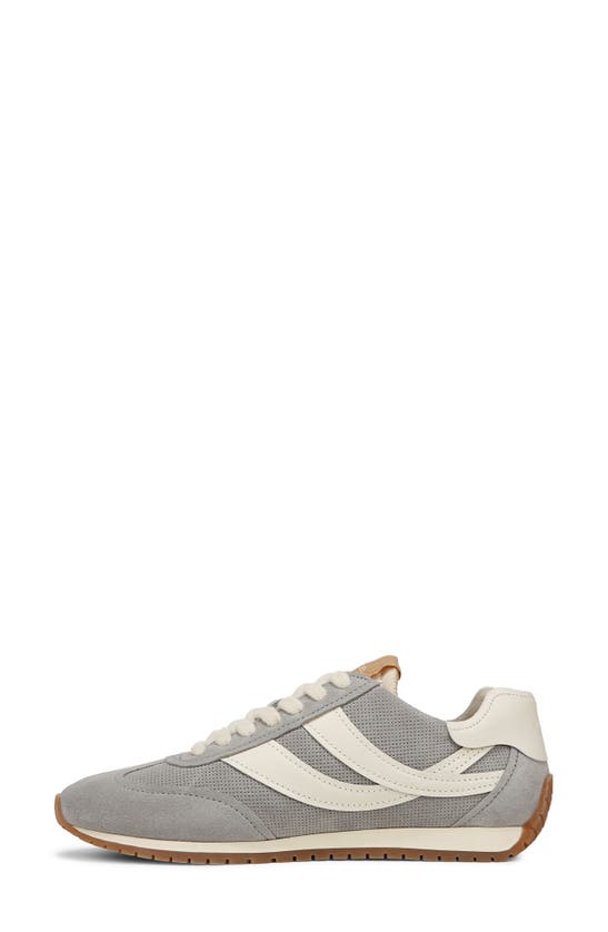 Vince Oasis Mixed Leather Retro Sneakers In Fog Grey