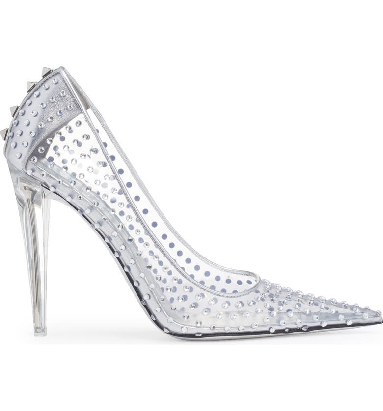 Valentino Garavani Crystal Embellished Clear Pointed Toe | Nordstrom