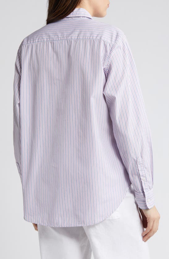 Shop Frank & Eileen Relaxed Button-up Shirt In Navy Pink Multi Stripe