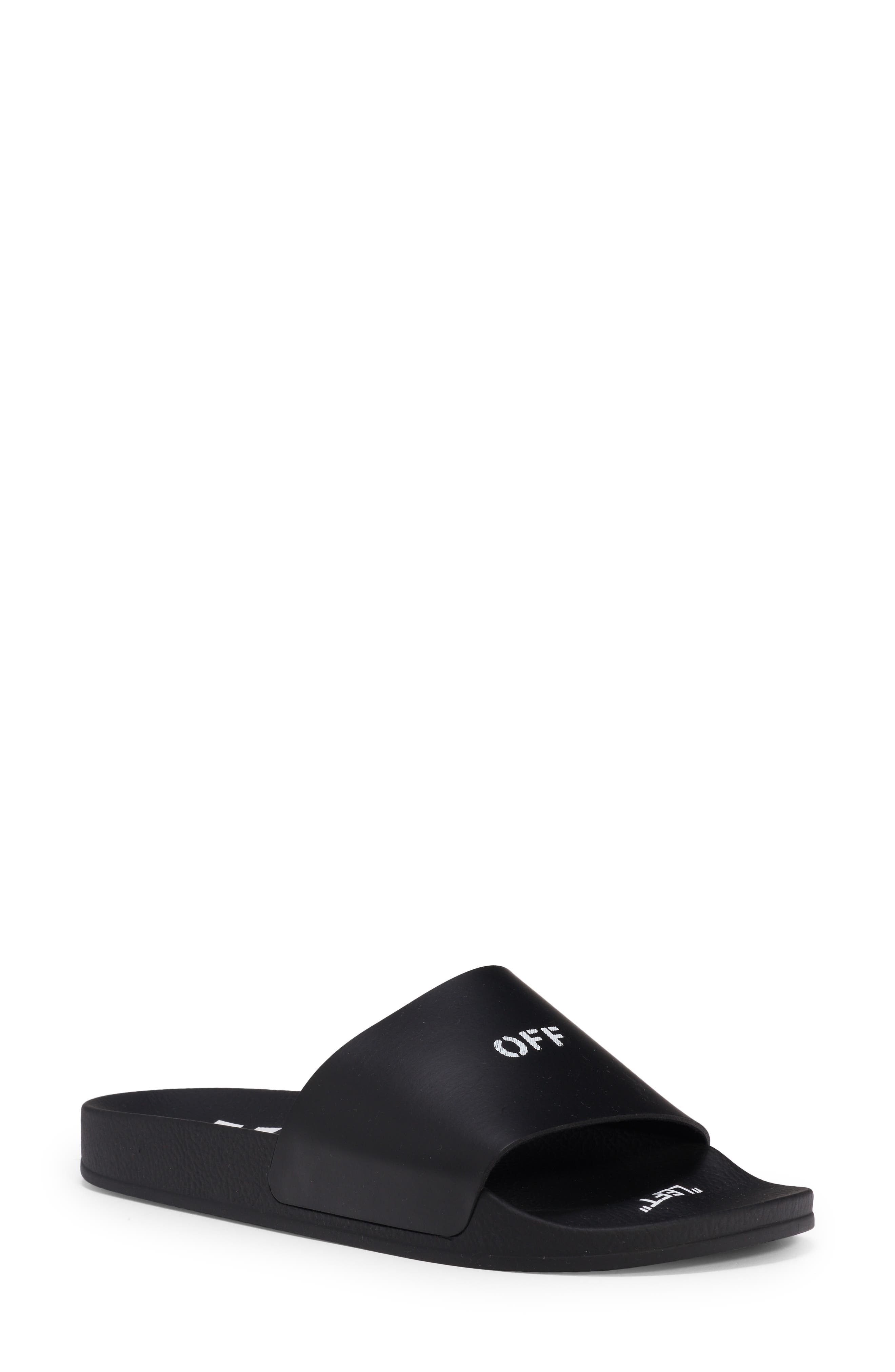 off white flip flops black