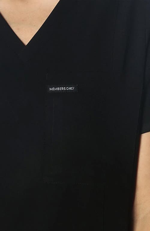 Members Only Palermo 4-pocket Scrub Top In Black