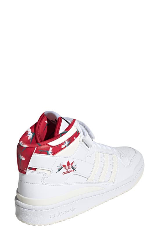 Adidas Originals X Thebe Magugu Forum Sneakers In White/ Off White/ Power Red