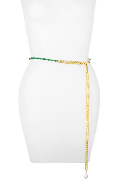 50/50 Jade Belly Chain in Gold