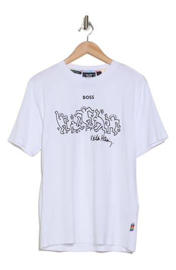 Hugo Boss Boss X Keith Haring T-shirt With Special Logo Artwork In White