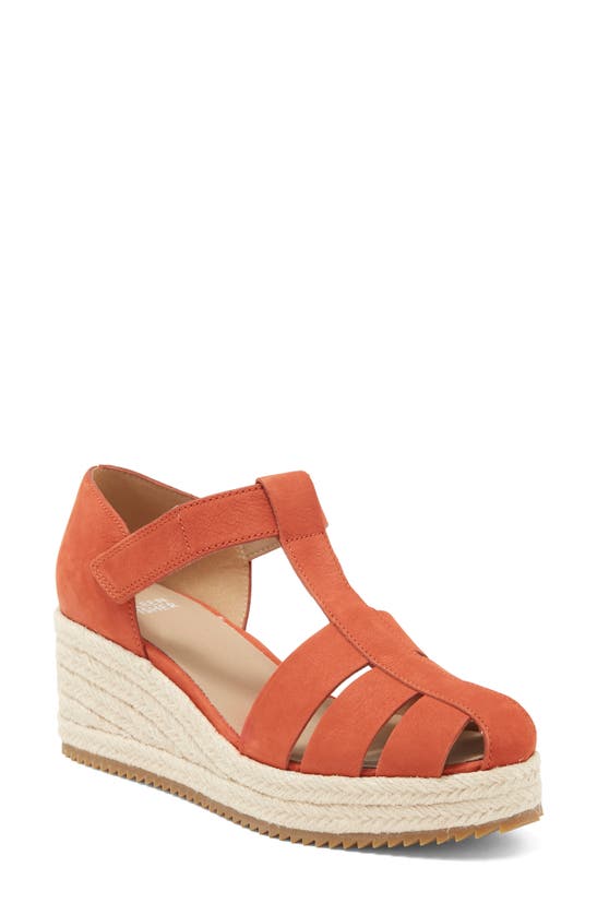 Eileen Fisher Tilly Jute Wedge Fisherman Sandal In Chili