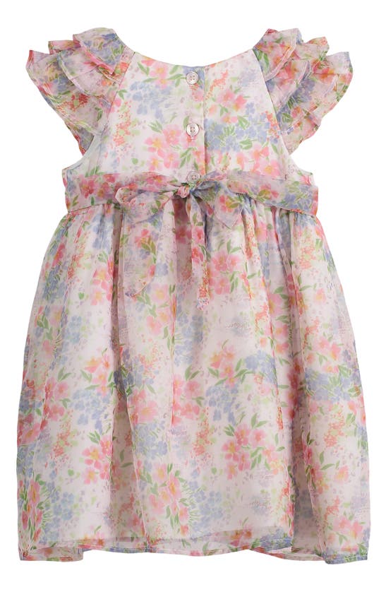 Pastourelle By Pippa & Julie Kids' Floral Ruffle Sleeve Dress In Pink