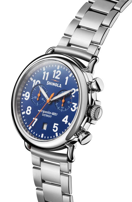 Shop Shinola Runwell Two-eye Chronograph Bracelet Watch, 41mm In Royalblue