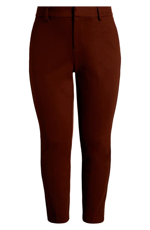 Shop Liverpool Kelsey Ponte Knit Trousers In Rich Mahogany