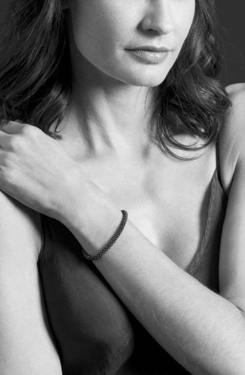 Lagos Black Caviar Ceramic Sterling Silver And 18k Gold Bracelet, 7.5 In Black/gold