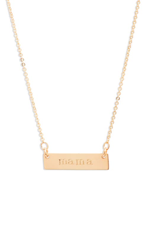 Nashelle Mama Bar Pendant Necklace in Yellow Gold Fill at Nordstrom