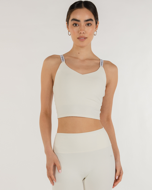 Shop Rebody Active Maia Cloudlux Longline Bra In Off White