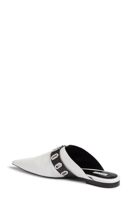 Rag & Bone Victory Leather Buckle Mules In Bright White
