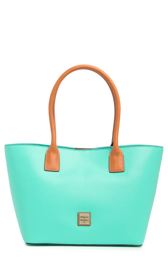 Shop Dooney & Bourke Small Russel Two-tone Tote Bag In Mint