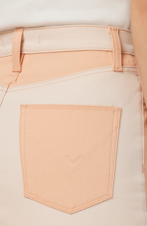 Shop Hudson Jeans The Viper Two-tone Denim Miniskirt In Pink/sand