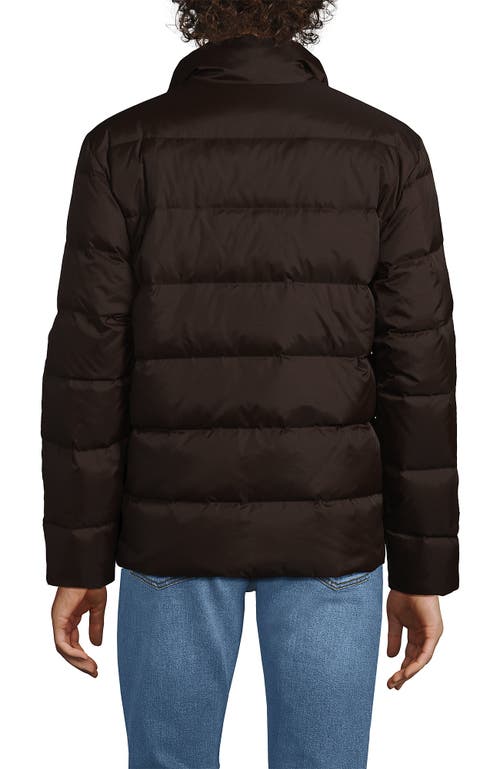 Lands' End Wide Channel 600 Down Puffer Jacket In Rich Coffee