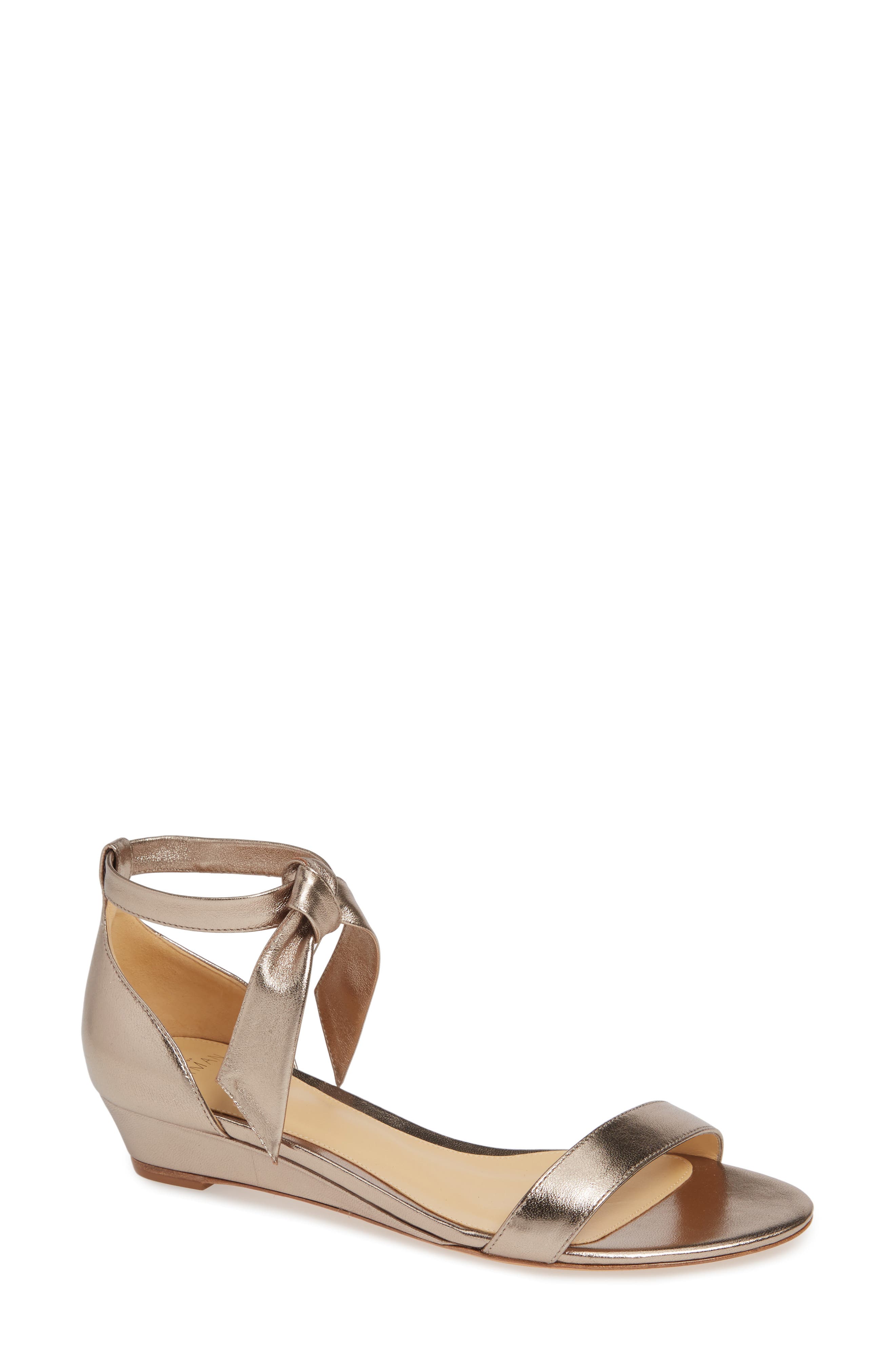 Alexandre Birman Clarita Wedge Sandal, Metallic