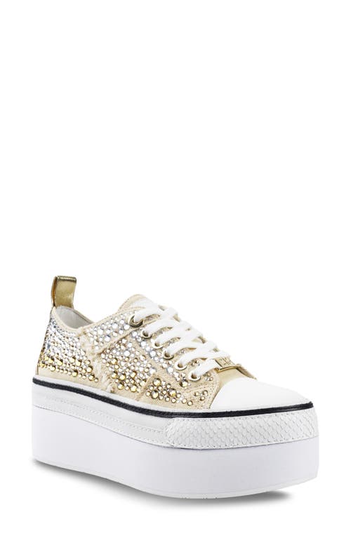 Shop Zigi Koralay Embellished Platform Sneaker In Gold/multi