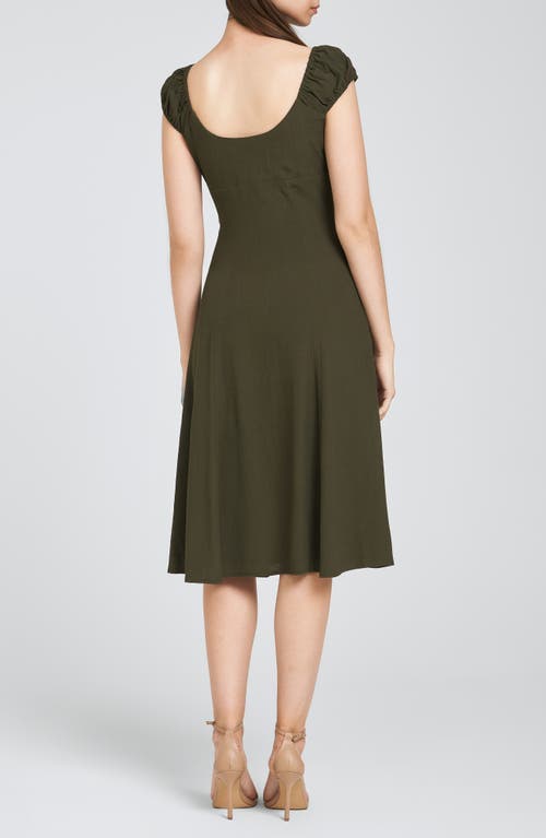 Shop Wayf Laure Fit & Flare Dress In Olive