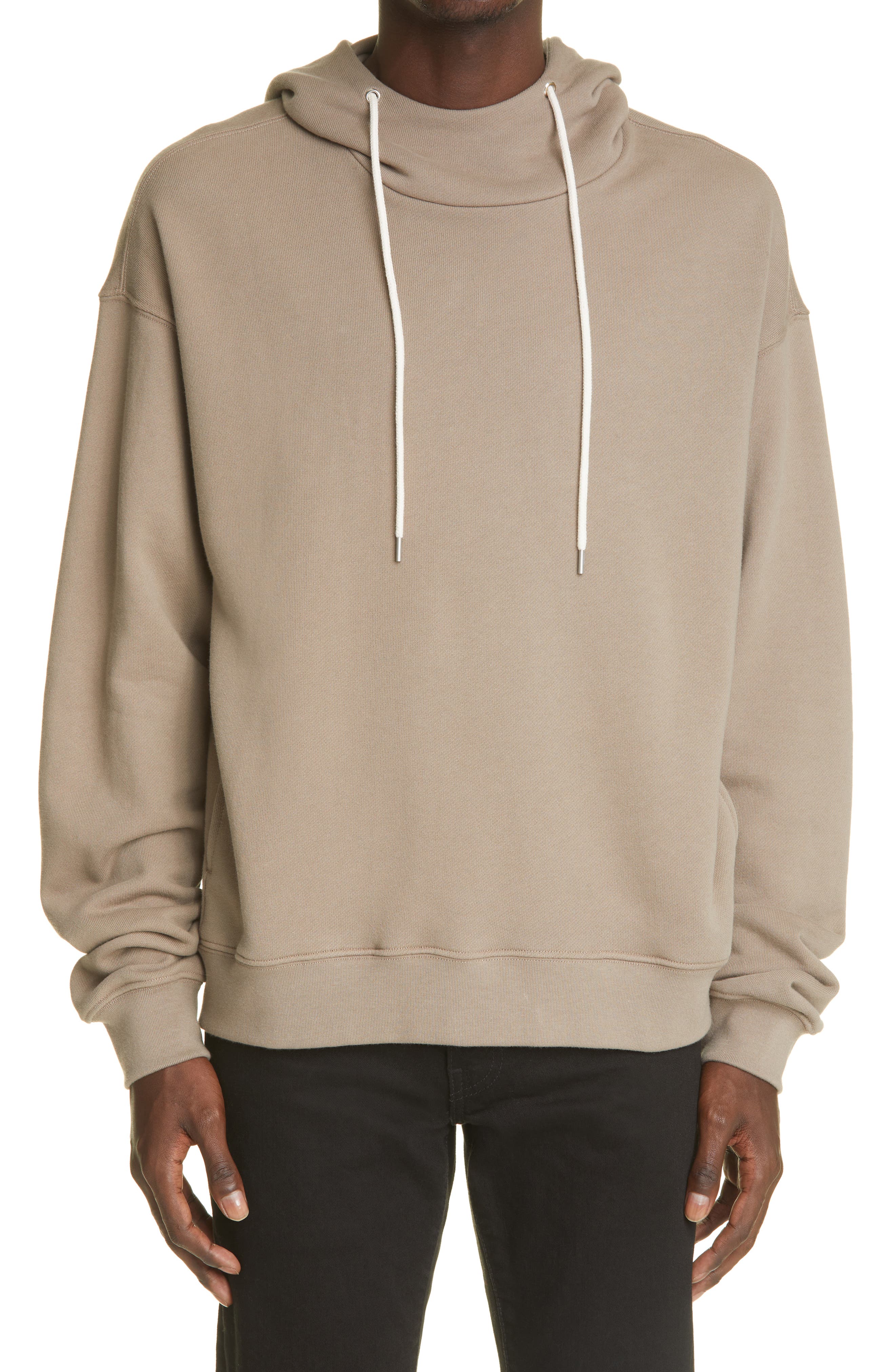 John Elliott Mock Neck Hoodie in Dust at Nordstrom, Size X-Small