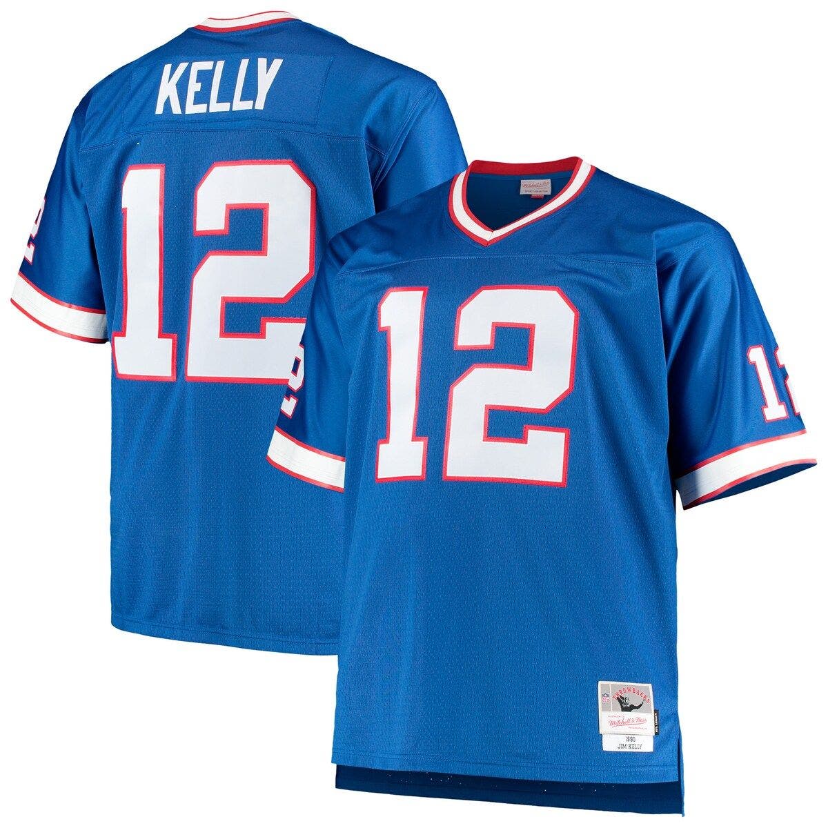 Men's Mitchell & Ness Jim Kelly Black Buffalo Bills Retired Player Name Number Mesh Top Size: Small