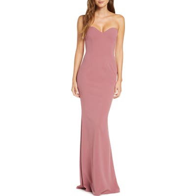 Katie May Strapless Cutout Back Mermaid Gown, Pink
