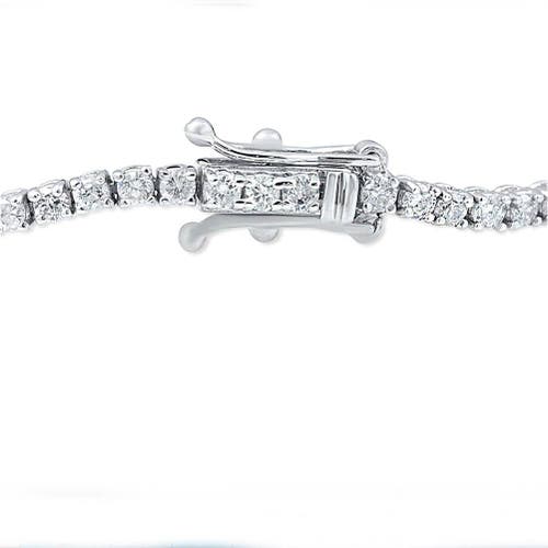 Shop Bliss Diamond 3 Carat Round Cut Lab Grown Diamond Tennis Bracelet In 14k Gold 7" In 14k White Gold