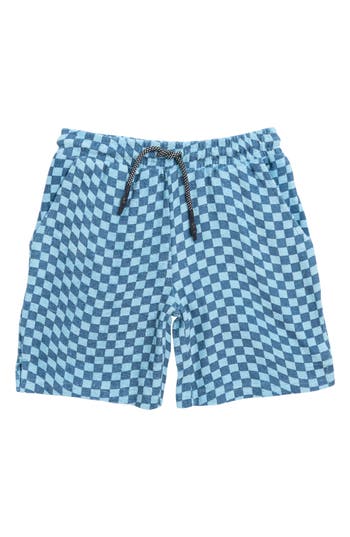 Shop Sovereign Code Kids' Hike Check Shorts In Psycha/sky Blue
