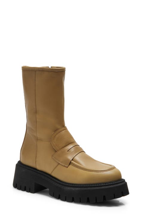 platform green boots