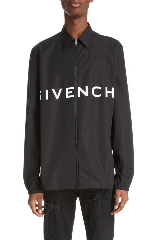 Givenchy Boxy Logo Zip Shirt Black at Nordstrom, Eu