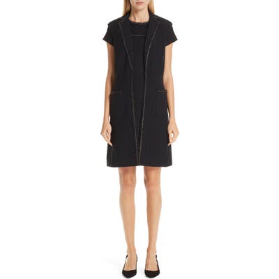 St. John Collection Boucle Knit Vest, Size Petite - Black