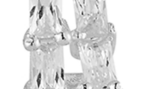 Chloe & Madison Chloe And Madison Baguette Cz Hoop Earrings In Silver