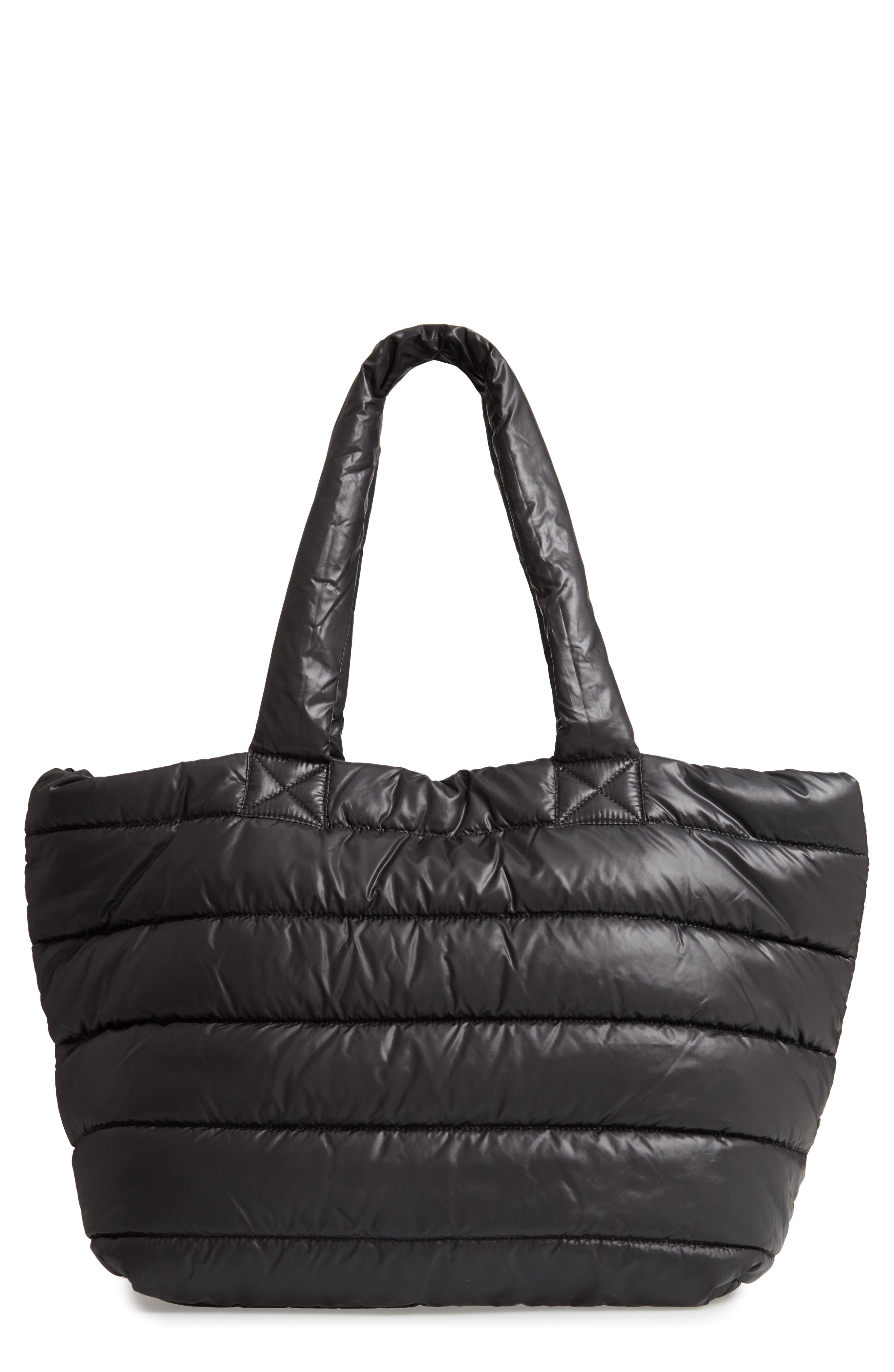 nylon puffer tote bag