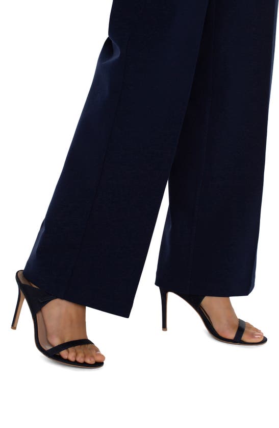 Shop Liverpool Los Angeles Kelsey Wide Leg Knit Trousers In Cadet Blue