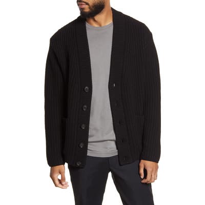 Club Monaco Ribbed Wool Cardigan, Black