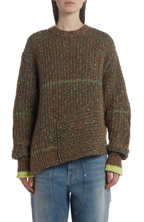 Tweed Knit Oversized Cropped Pullover - Women - Ready-to-Wear