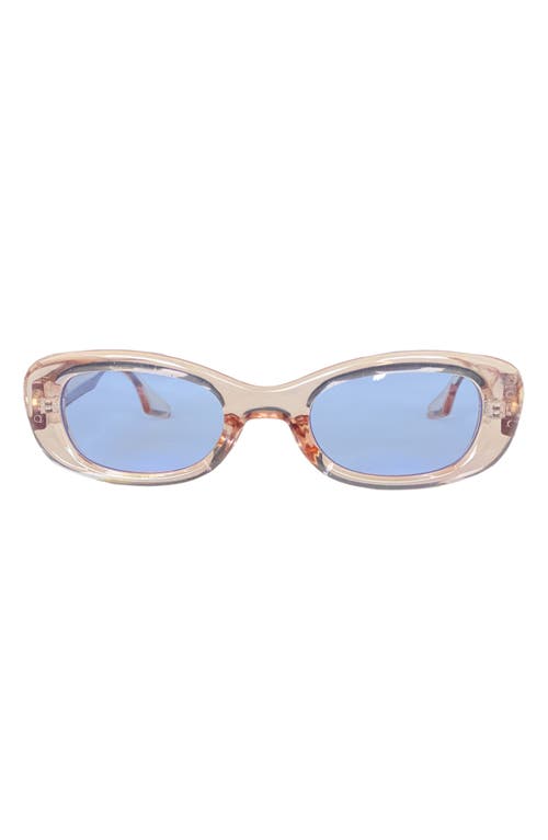 Fifth & Ninth Maxi 56mm Polarized Oval Sunglasses In Blush/sky